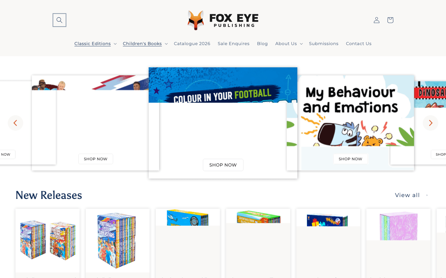 Verified live storefront: Fox Eye Publishing