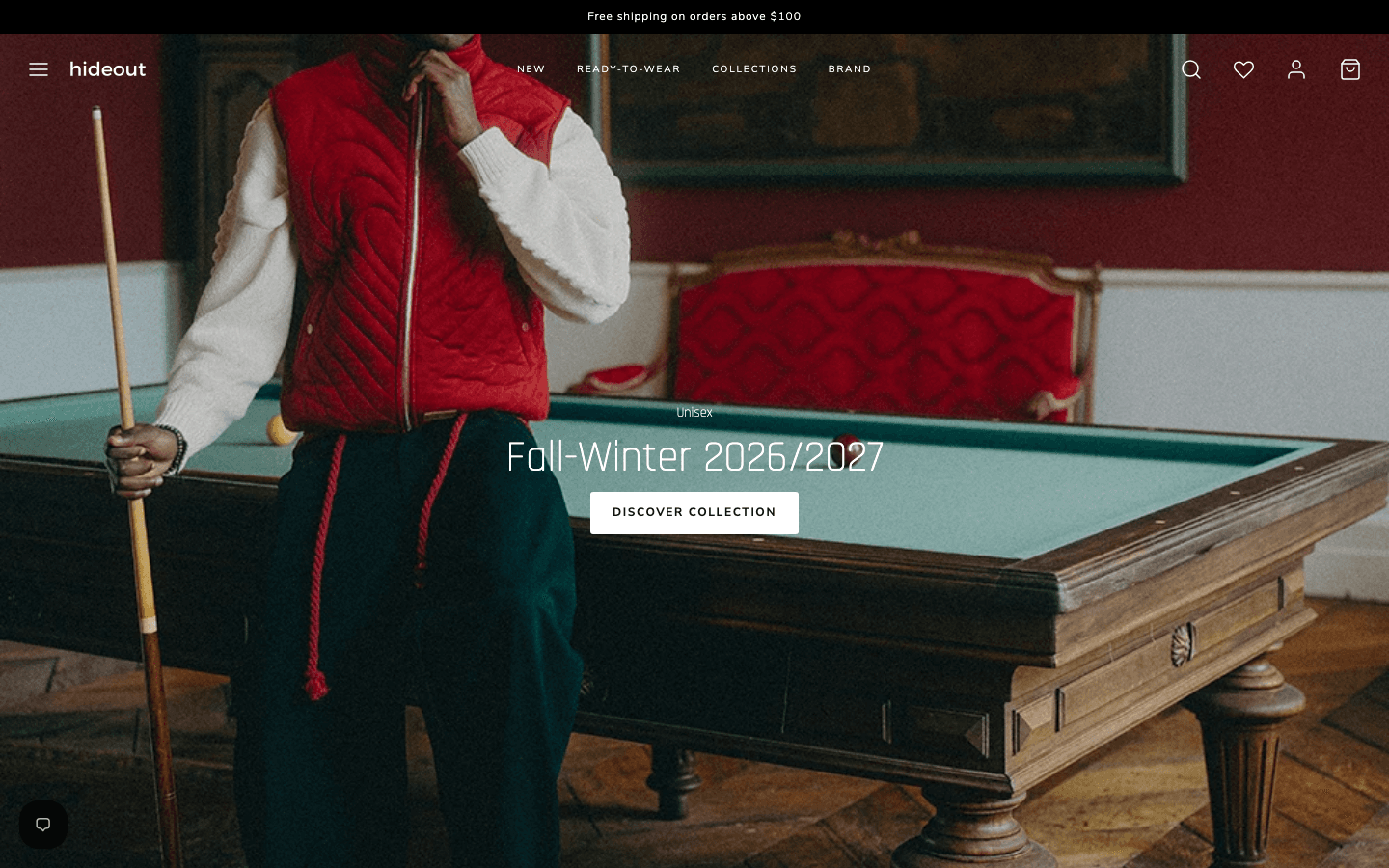 Verified live storefront: Maison Hideout