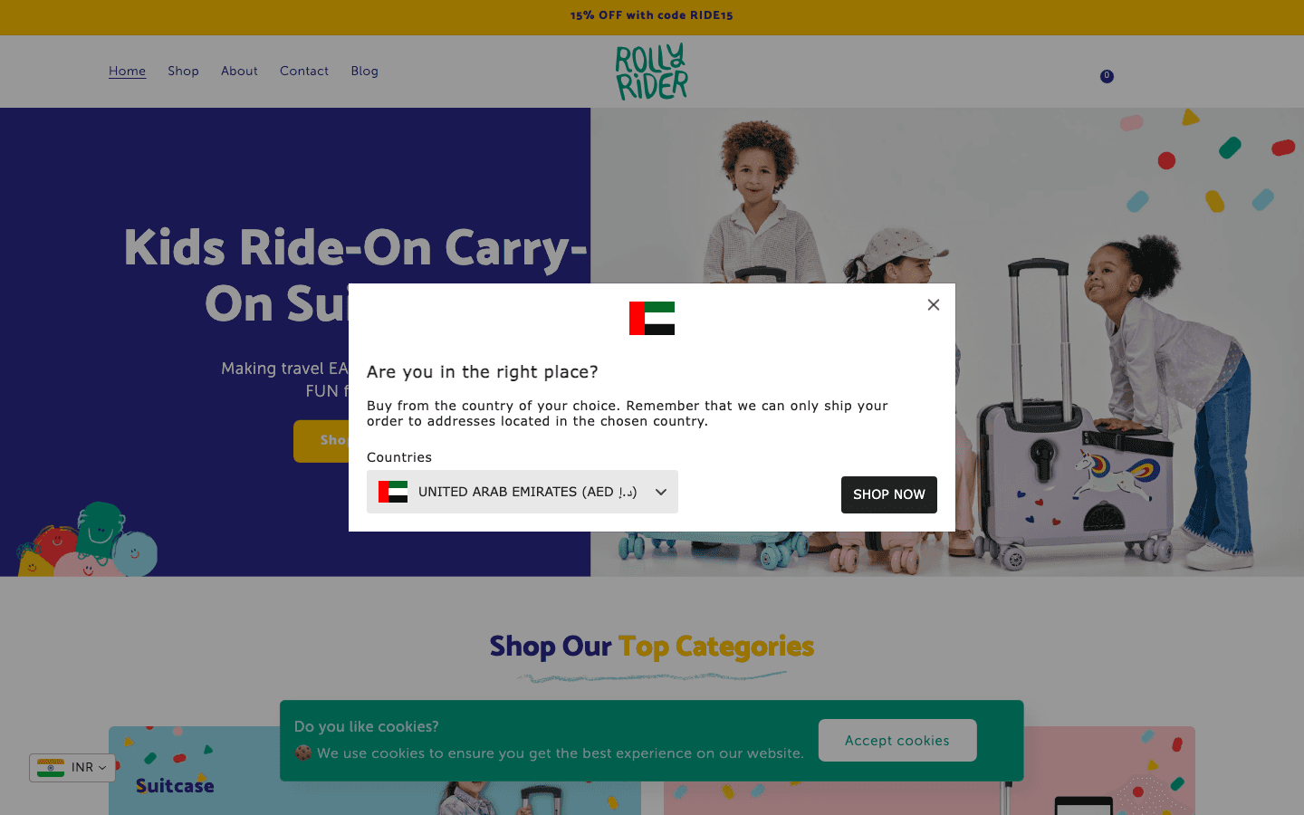 Verified live storefront: RollyRider