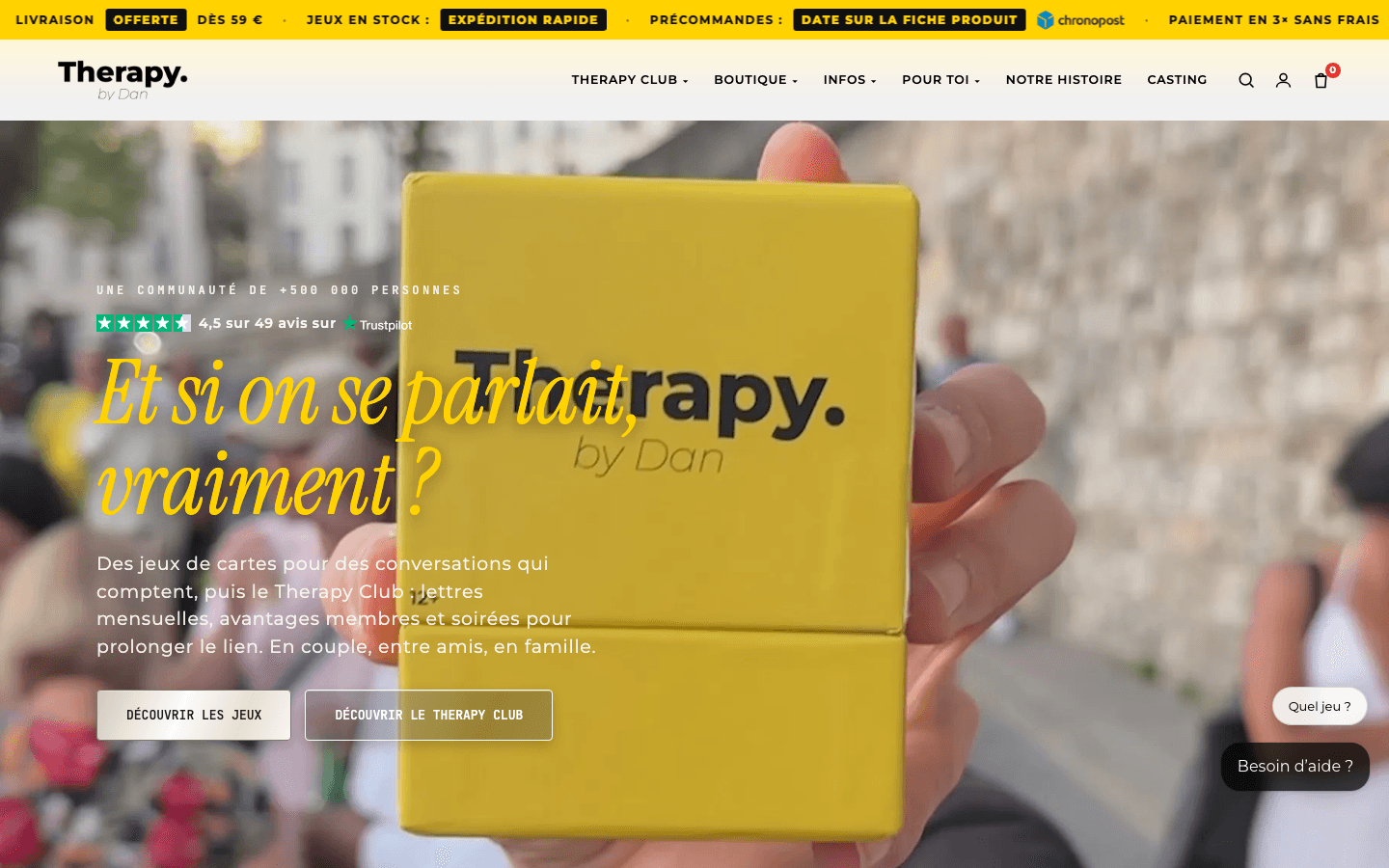 Verified live storefront: TherapybyDan™
